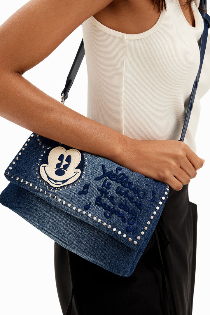 Borsa M tracolla denim Mickey Mouse | Desigual