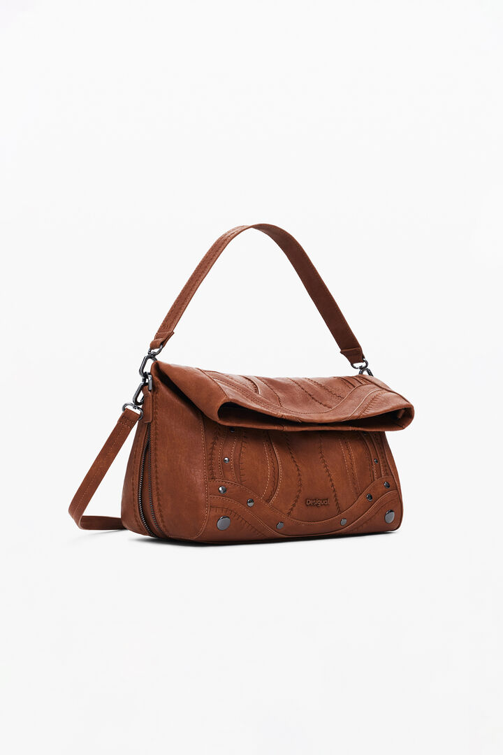 Medium embroidered faux leather bag | Desigual