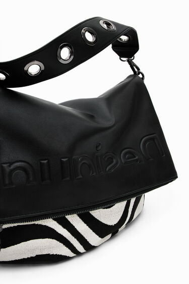 Half-logo zebra handbag | Desigual