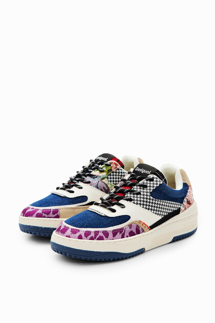 Retro chunky patchwork sneakers