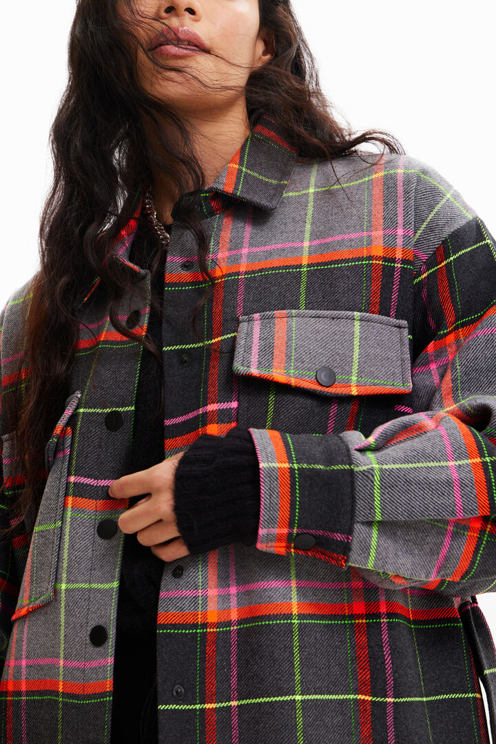 Tartan overshirt coat | Desigual