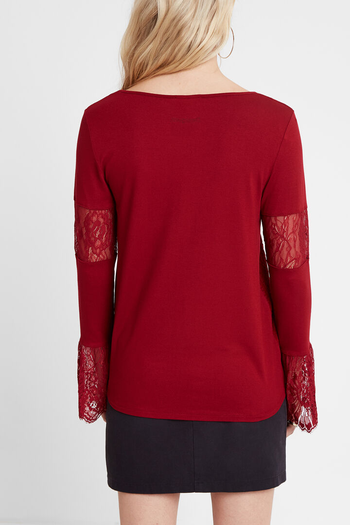 T-shirt dentelle fleuri | Desigual