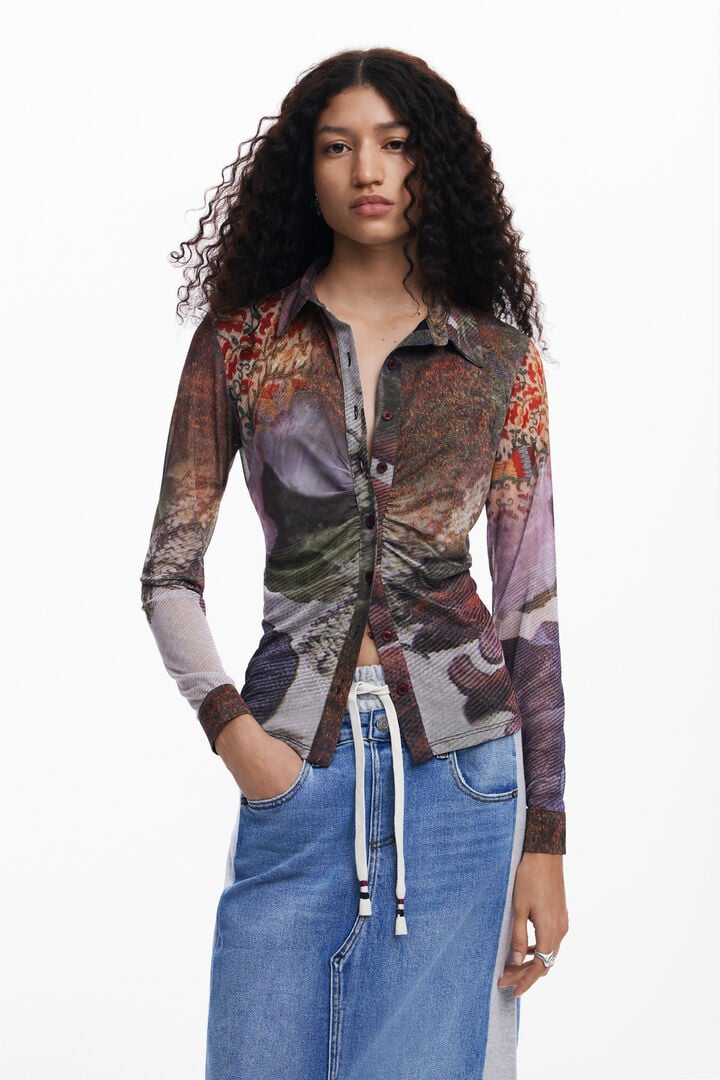 Falda midi denim híbrida | Desigual