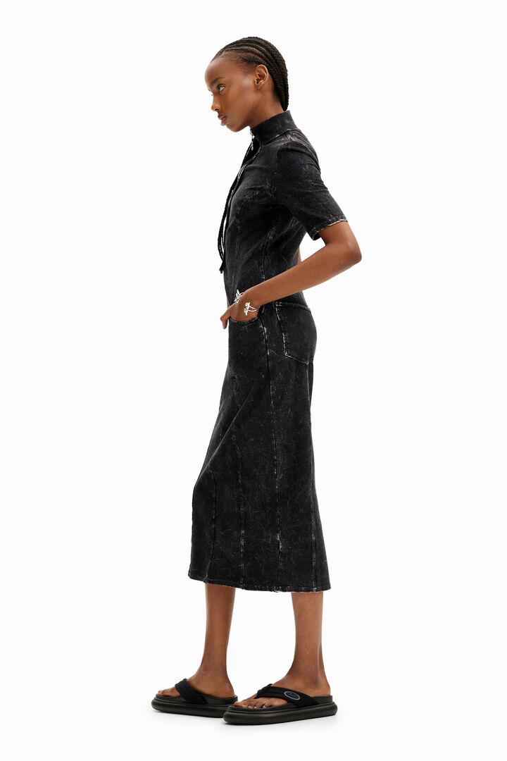 Denim midi dress
