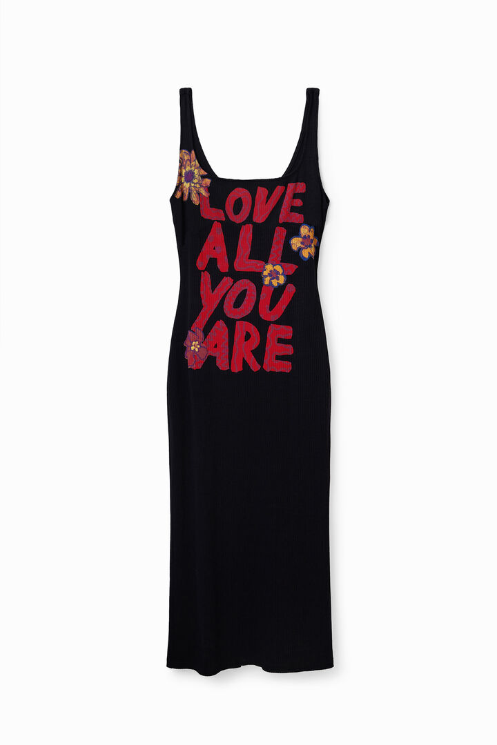 Vestido slim tirantes mensaje | Desigual