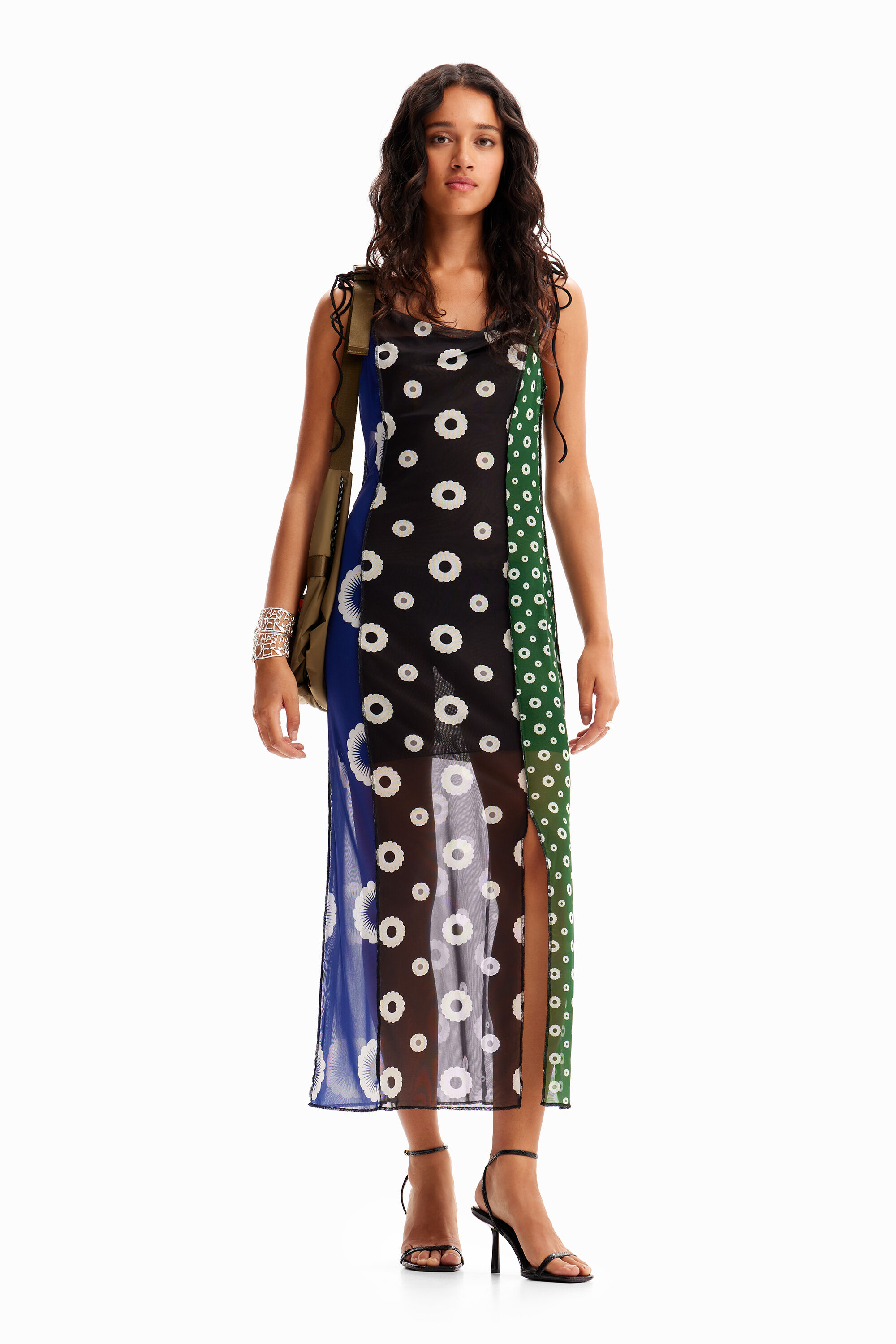 Desigual Abito midi sottoveste geometrico