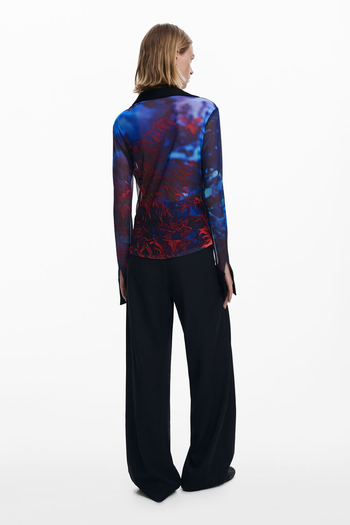 Buttoned chiffon T-shirt | Desigual