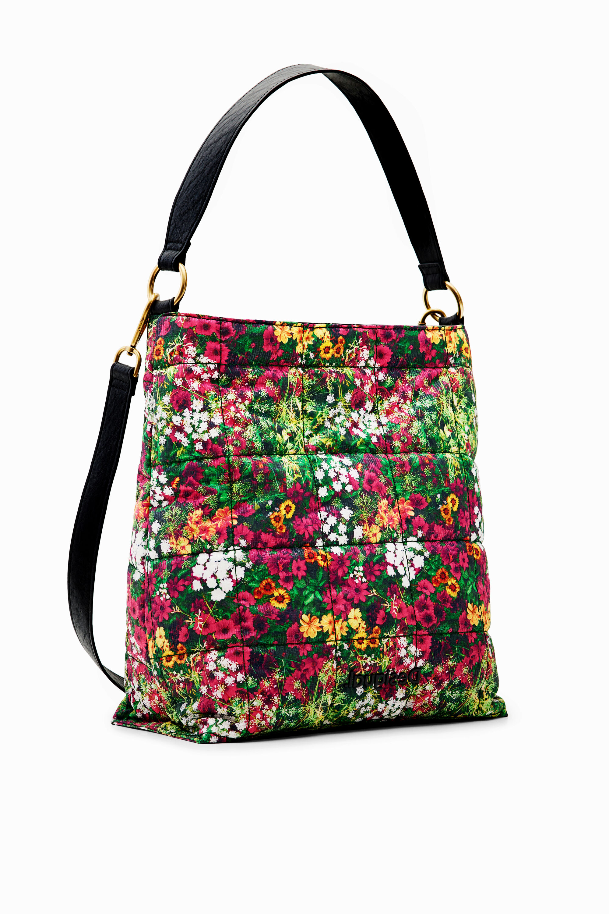 Large floral bucket bag - GREEN - U