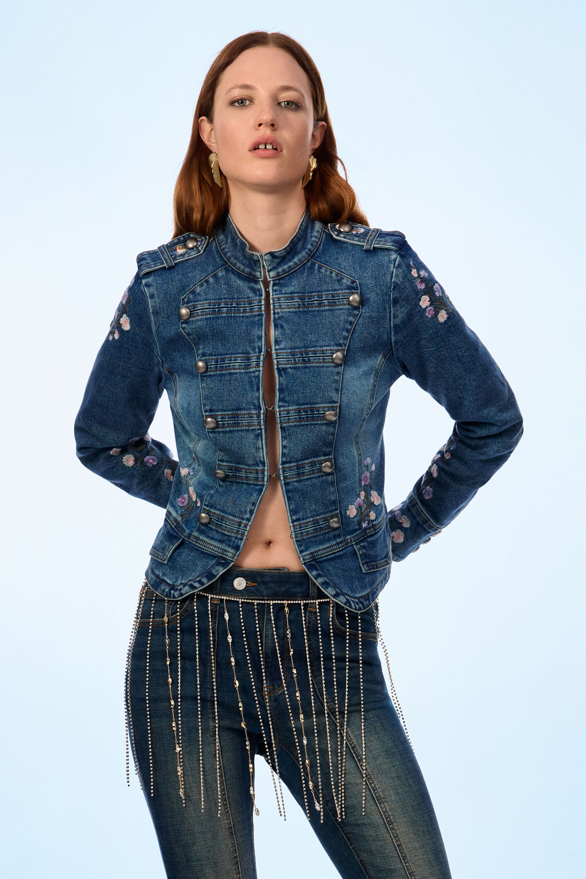 Desigual 刺繍入りネイビー系キャミワンピース 最終価格❗️ コレクション | Desigual