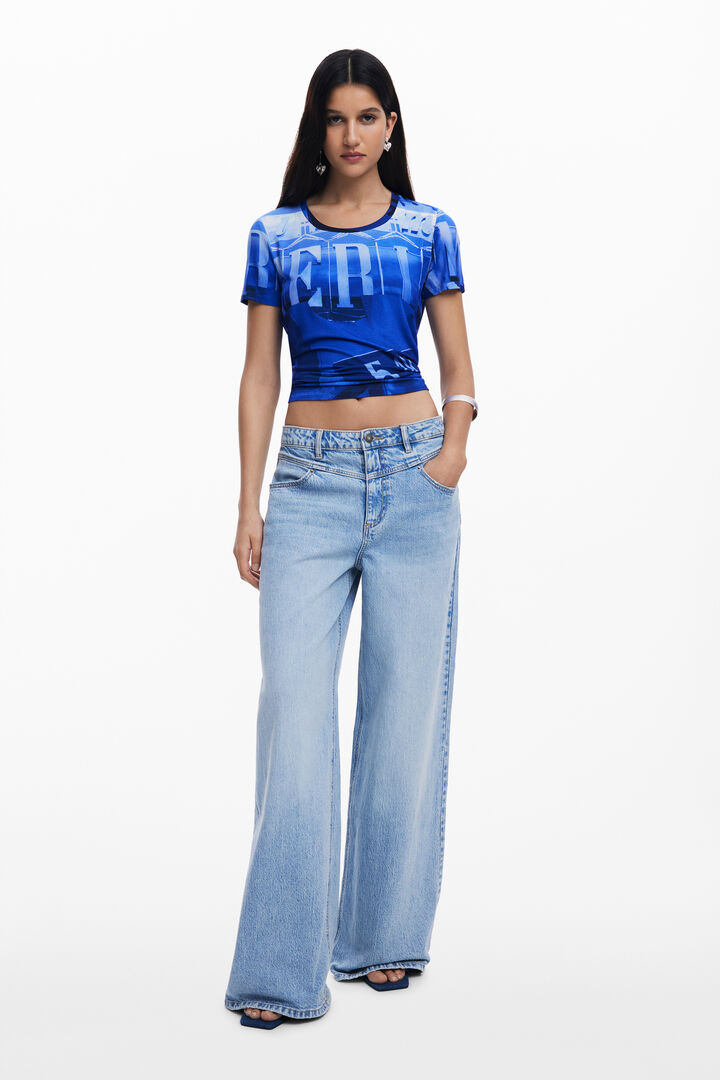 Wide Leg jeans with V waist | Desigual