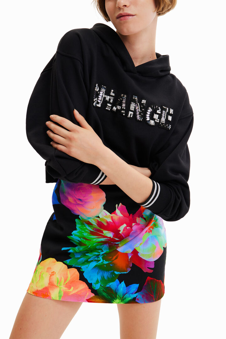 Slim floral mini skirt | Desigual