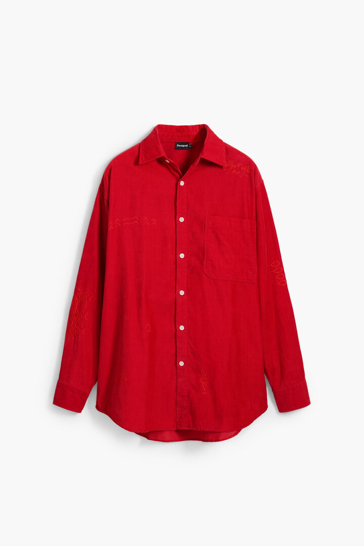 Red embroidered shirt | Desigual