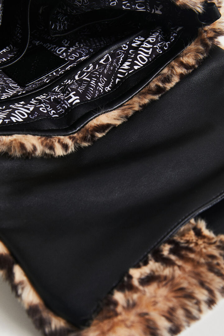 Borsa a tracolla pelliccia stampa animalier | Desigual