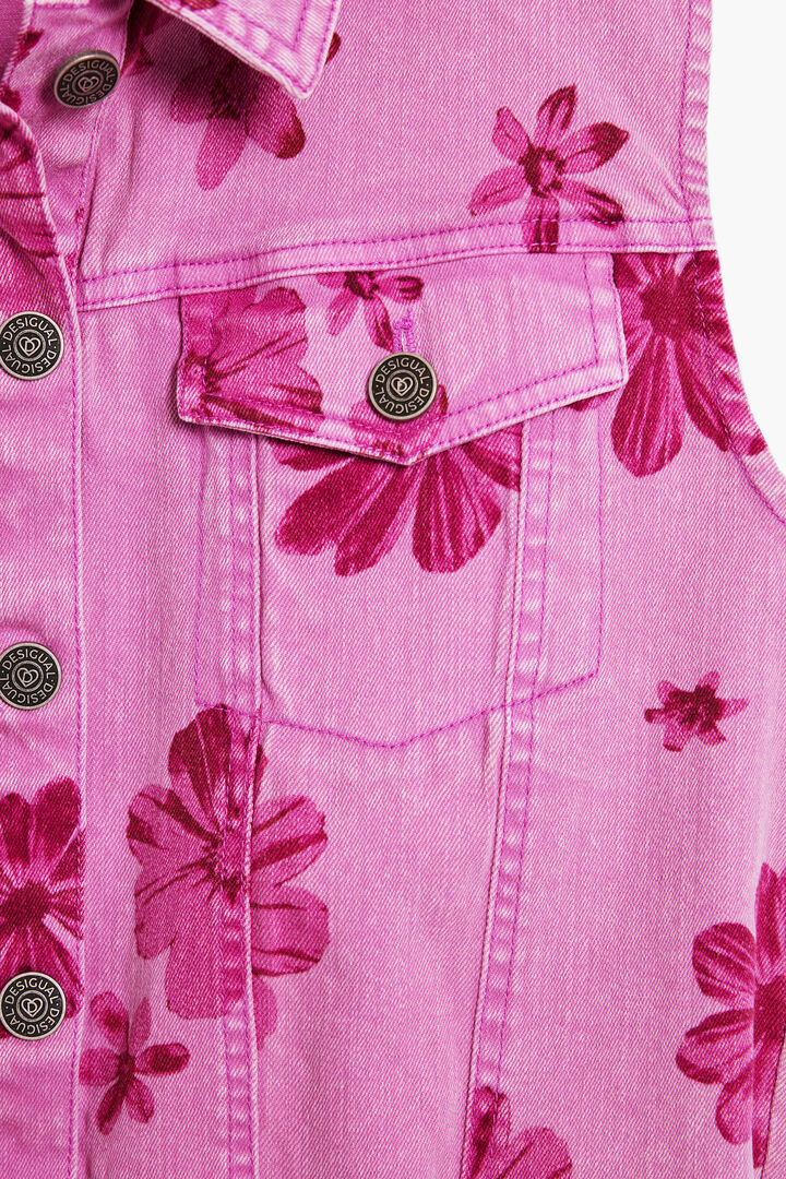 Denim-Weste mit Blumen | Desigual