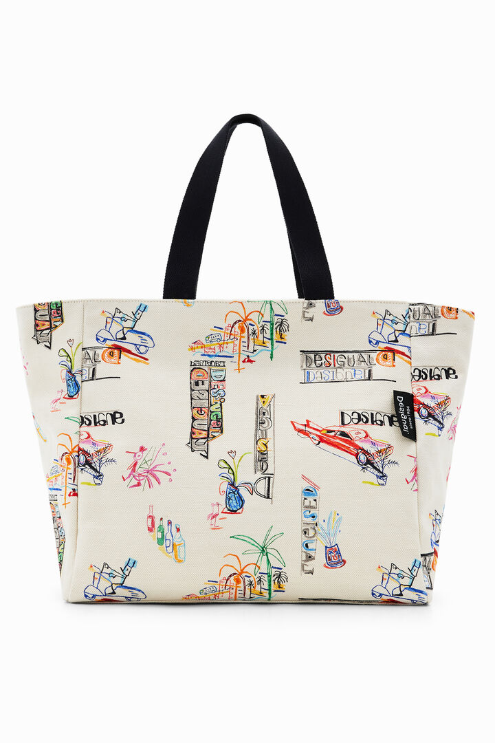 Large illustration tote bag | Desigual