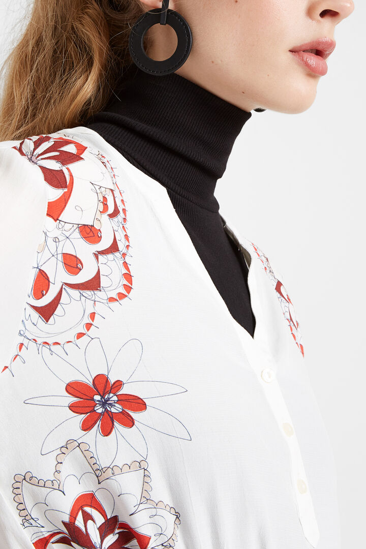 Fitted V-neck blouse | Desigual