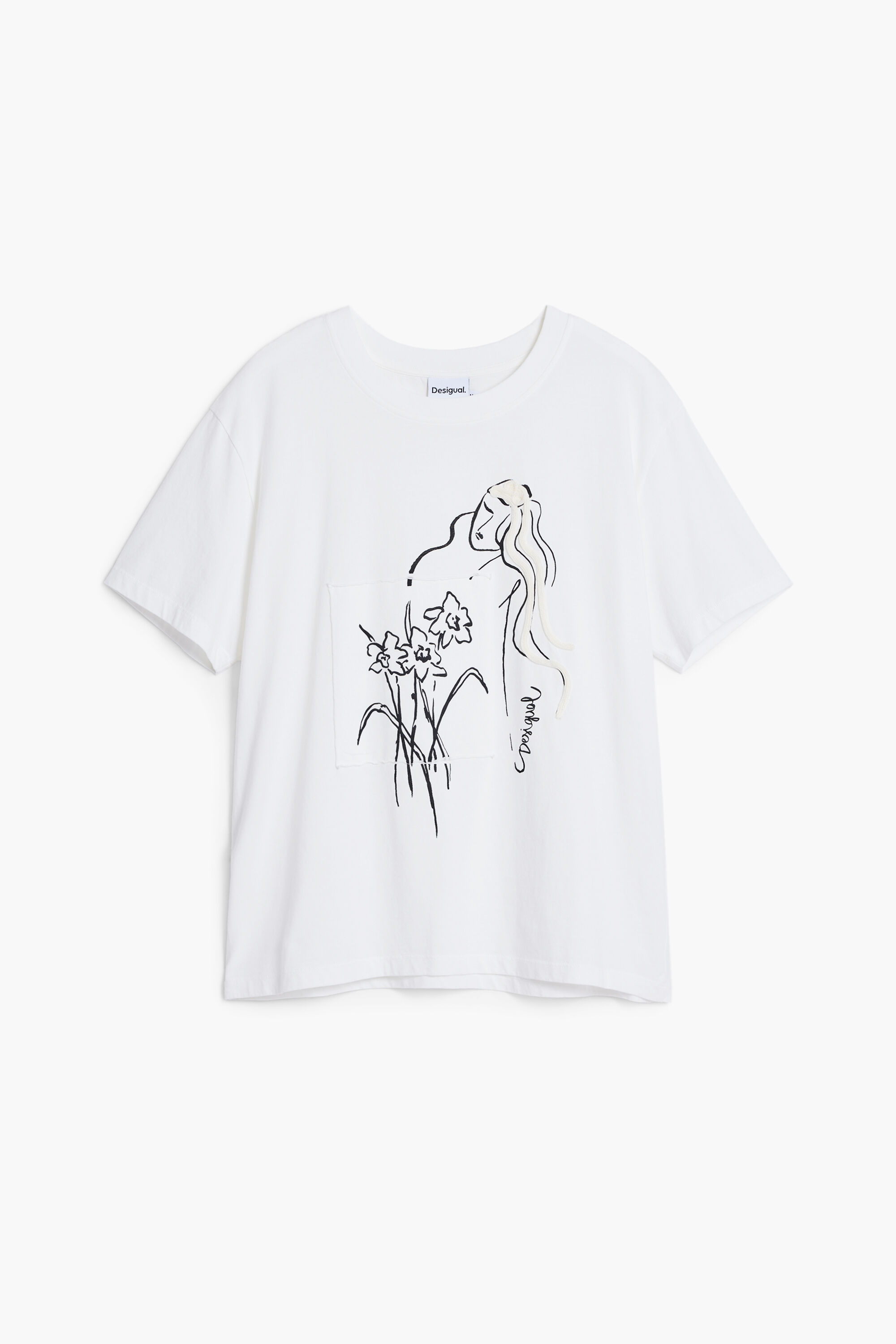 トップス Desigual border & letter design t-shirt Lettering sleeve T-shirt Women's I Desigual.com