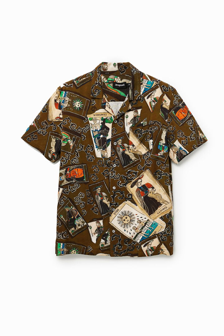 Hawaïshirt met tarotprint