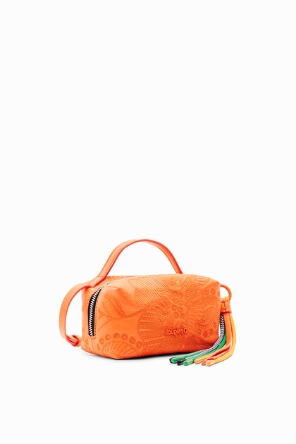 Mini crossbody bag with embroidered flowers