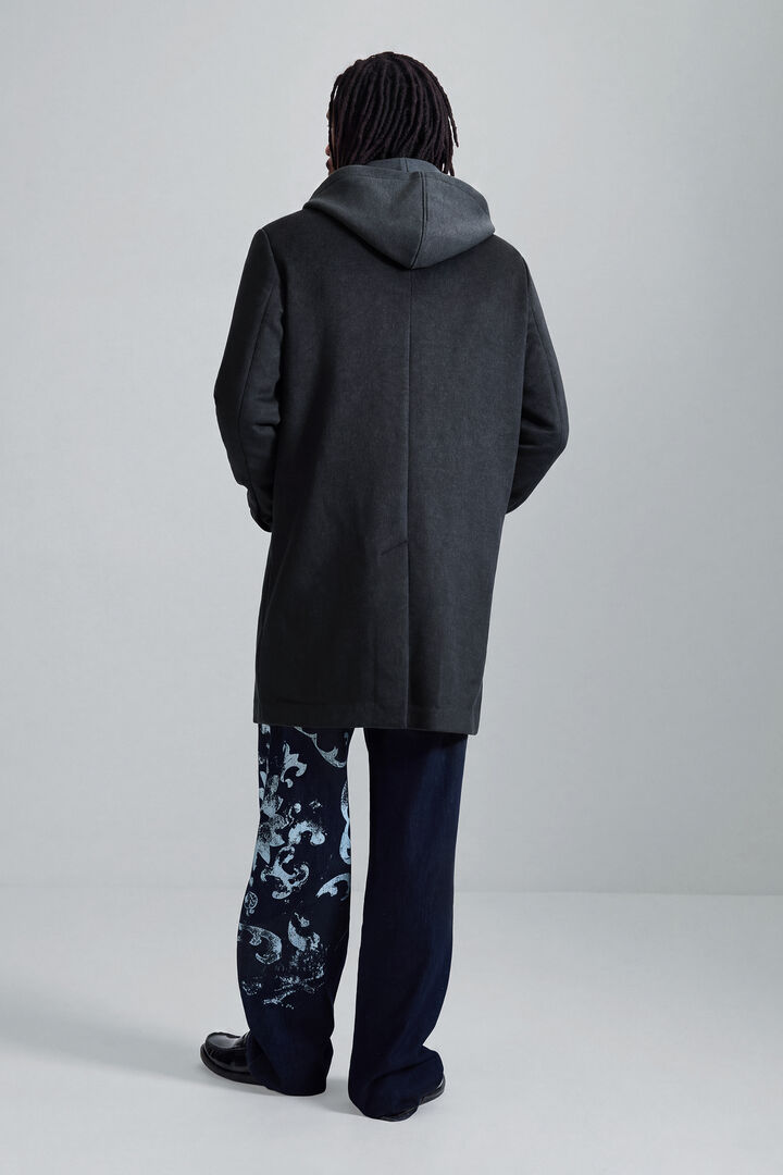 manteau en laine boutonn&eacute;