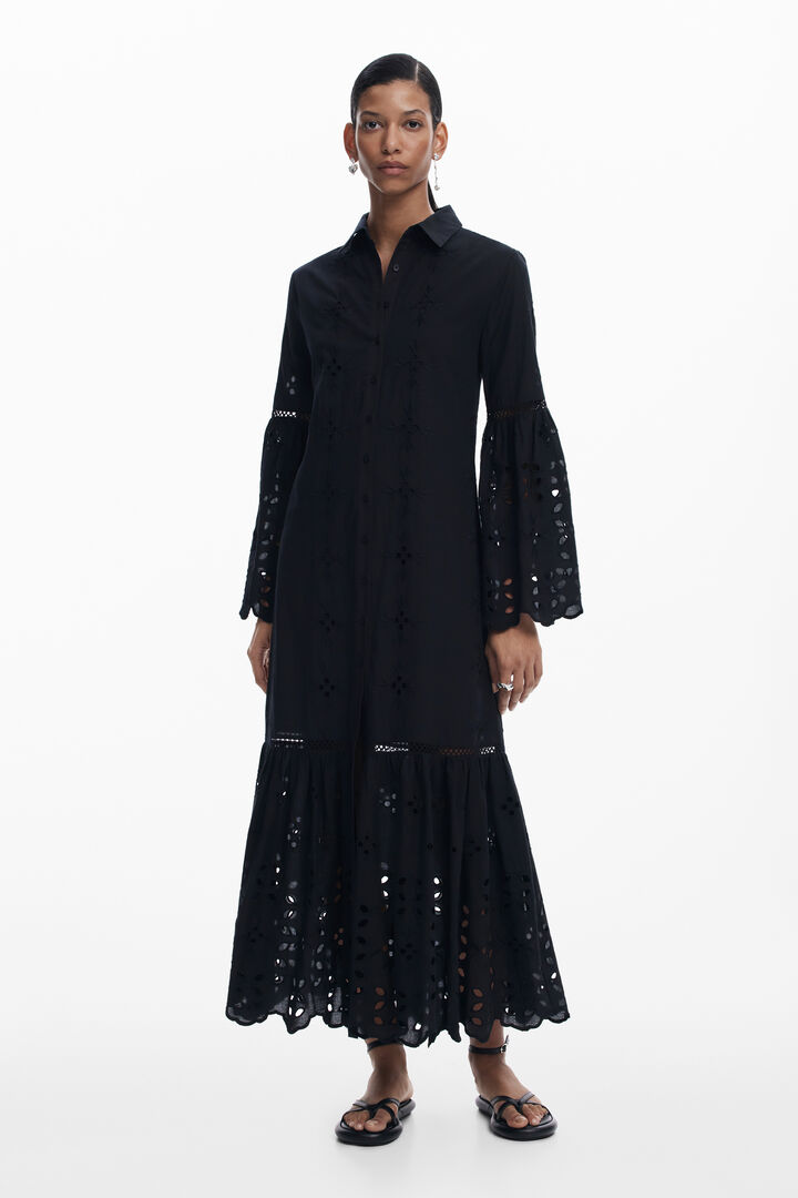 Vestido maxi troquelado | Desigual