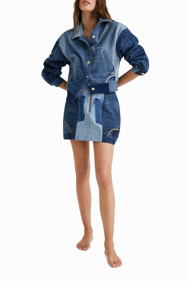 Upcycled cropped denim jacket | Desigual