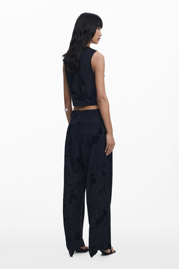 Flocked floral pants | Desigual