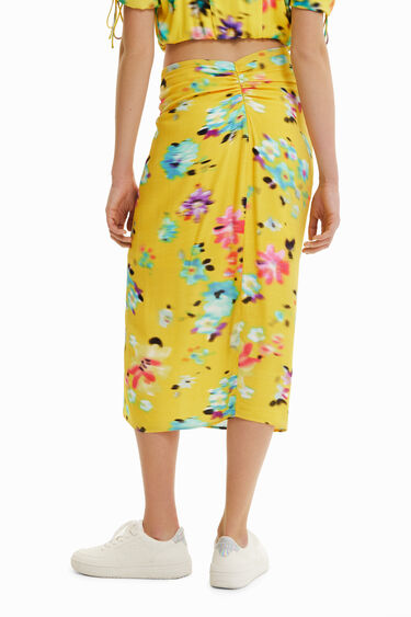 Falda midi abertura pañuelo | Desigual