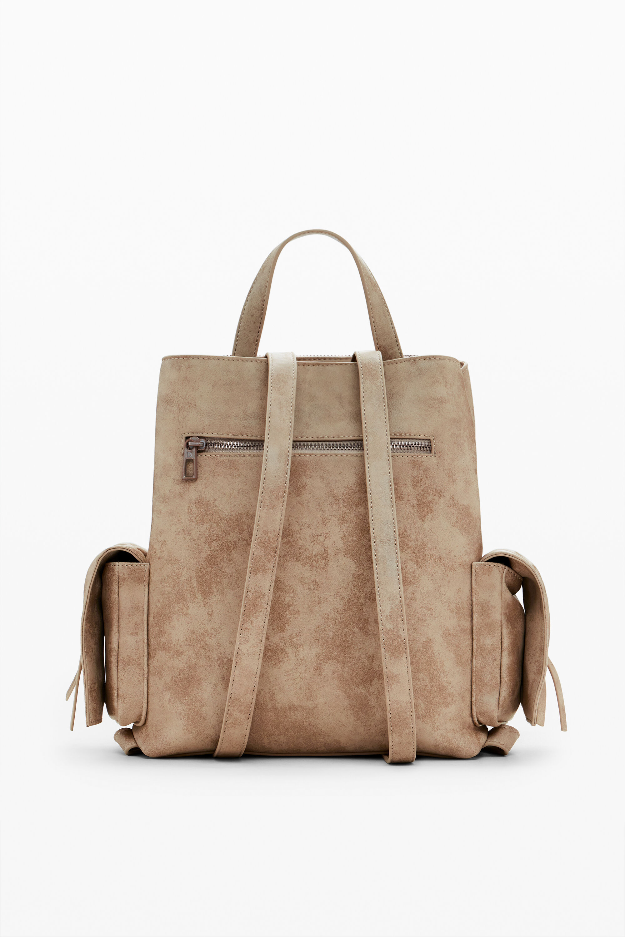 Desigual Medium Faux Leather Effect Backpack In White