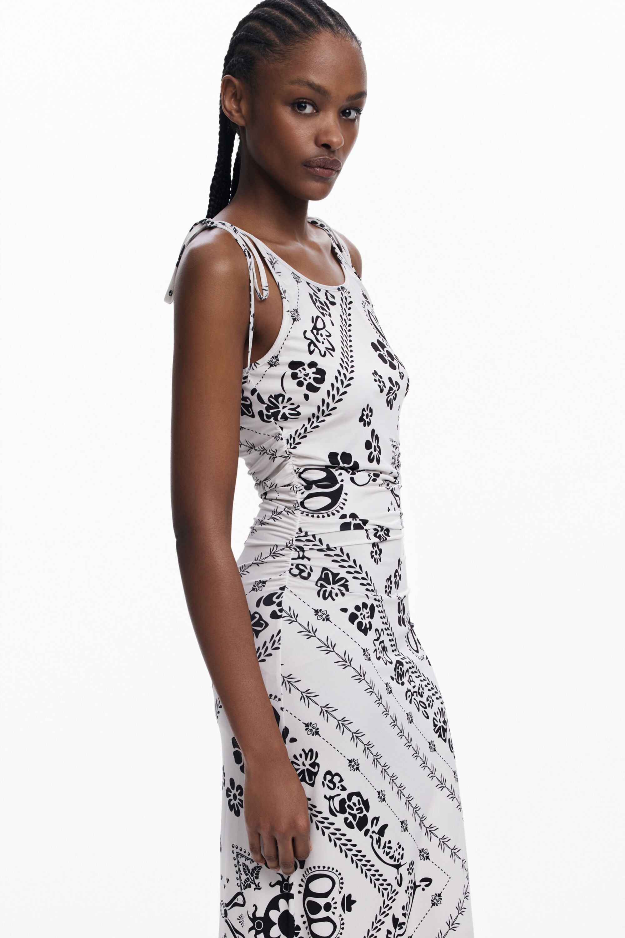 Desigual Bandana Strap Dress In White