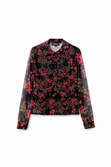 Camisa fruncida tul floral | Desigual