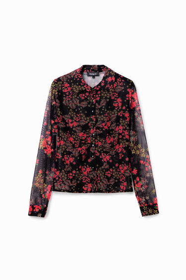 Camisa frunzida tul floral | Desigual