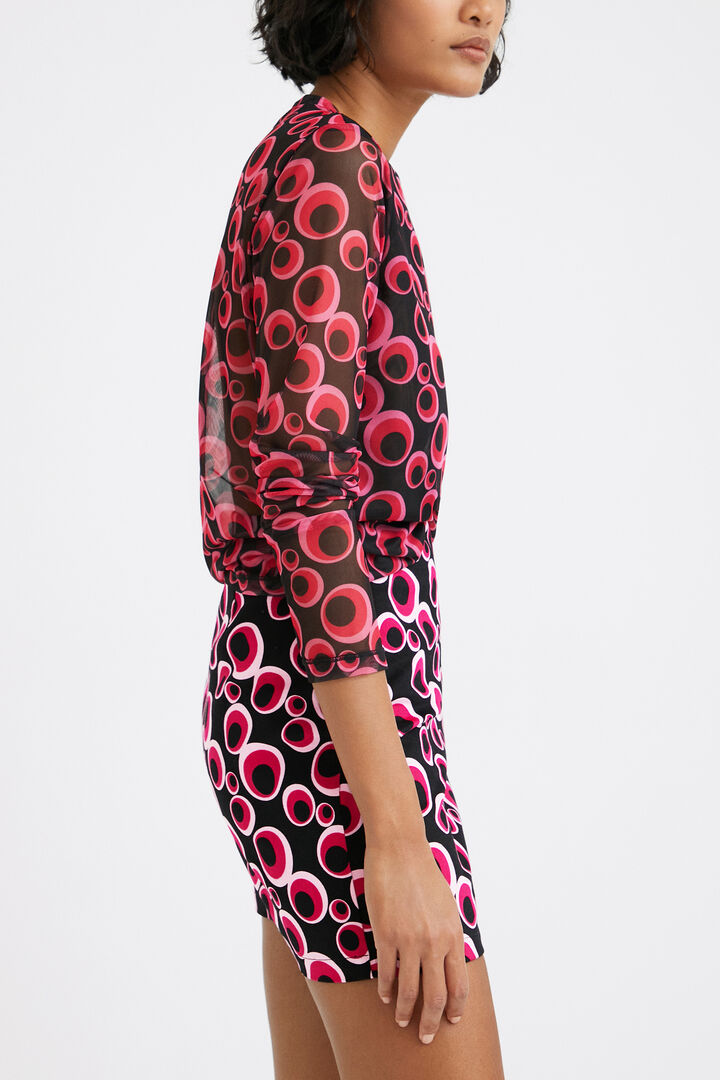 T-shirt en tulle avec cercles | Desigual