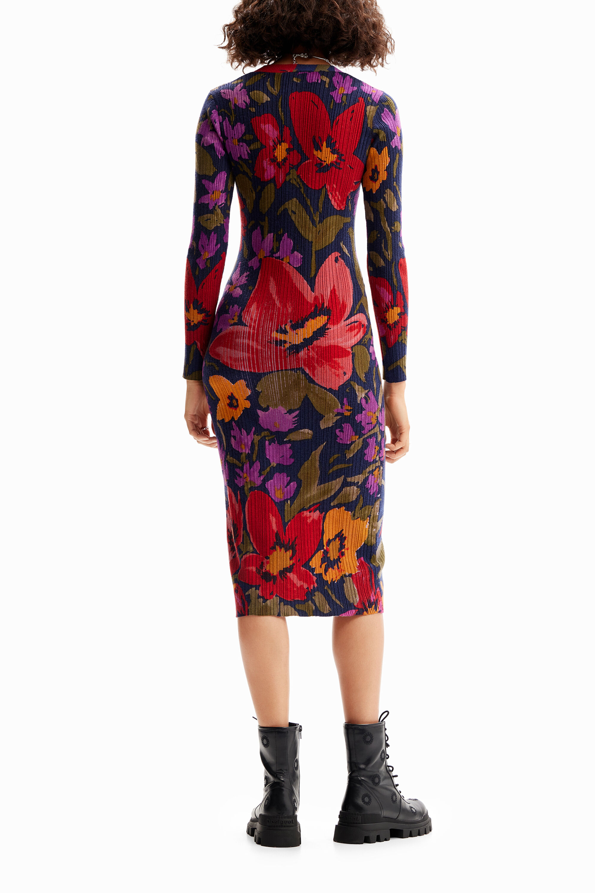 Women s Floral knit midi dress I Desigual