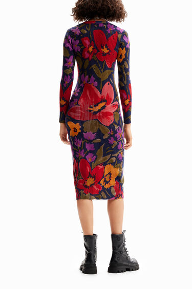 Floral knit midi dress | Desigual