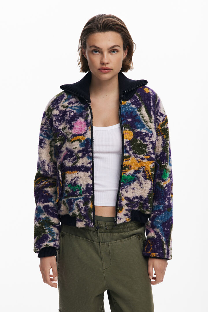 Heathered bomber jacket