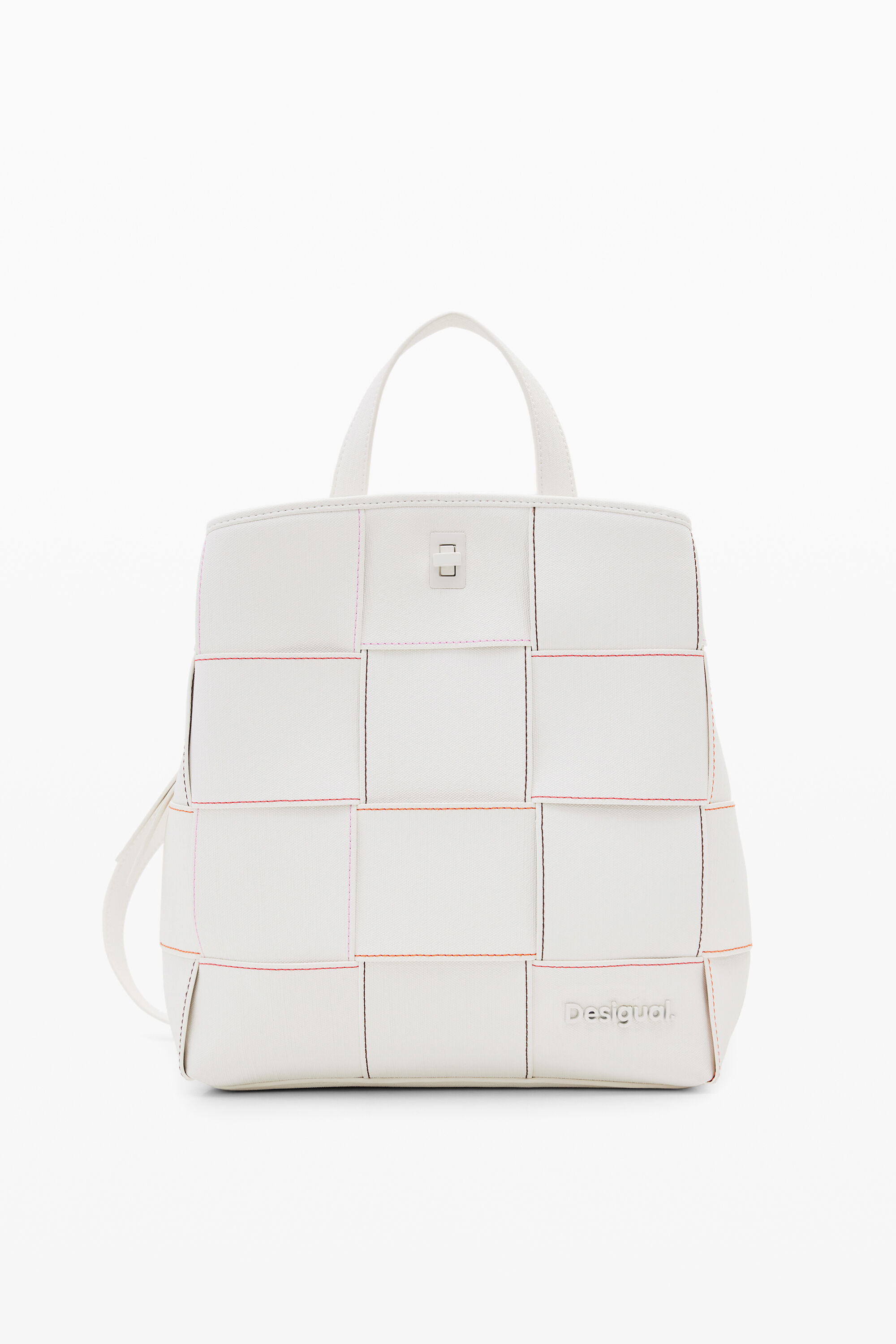 Mochila S trenzada pespuntes de mujer Desigual