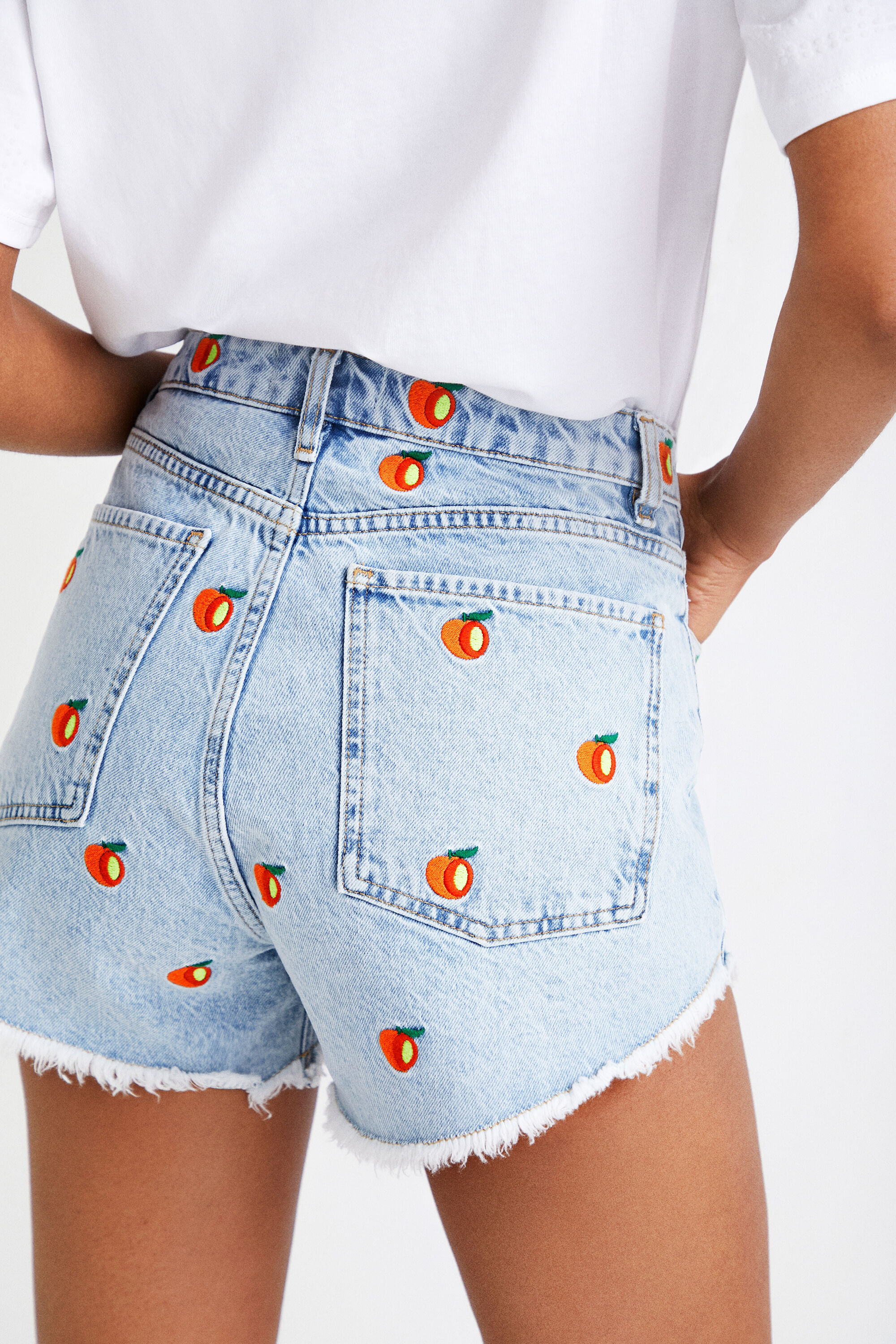 Denim fruit shorts Desigual