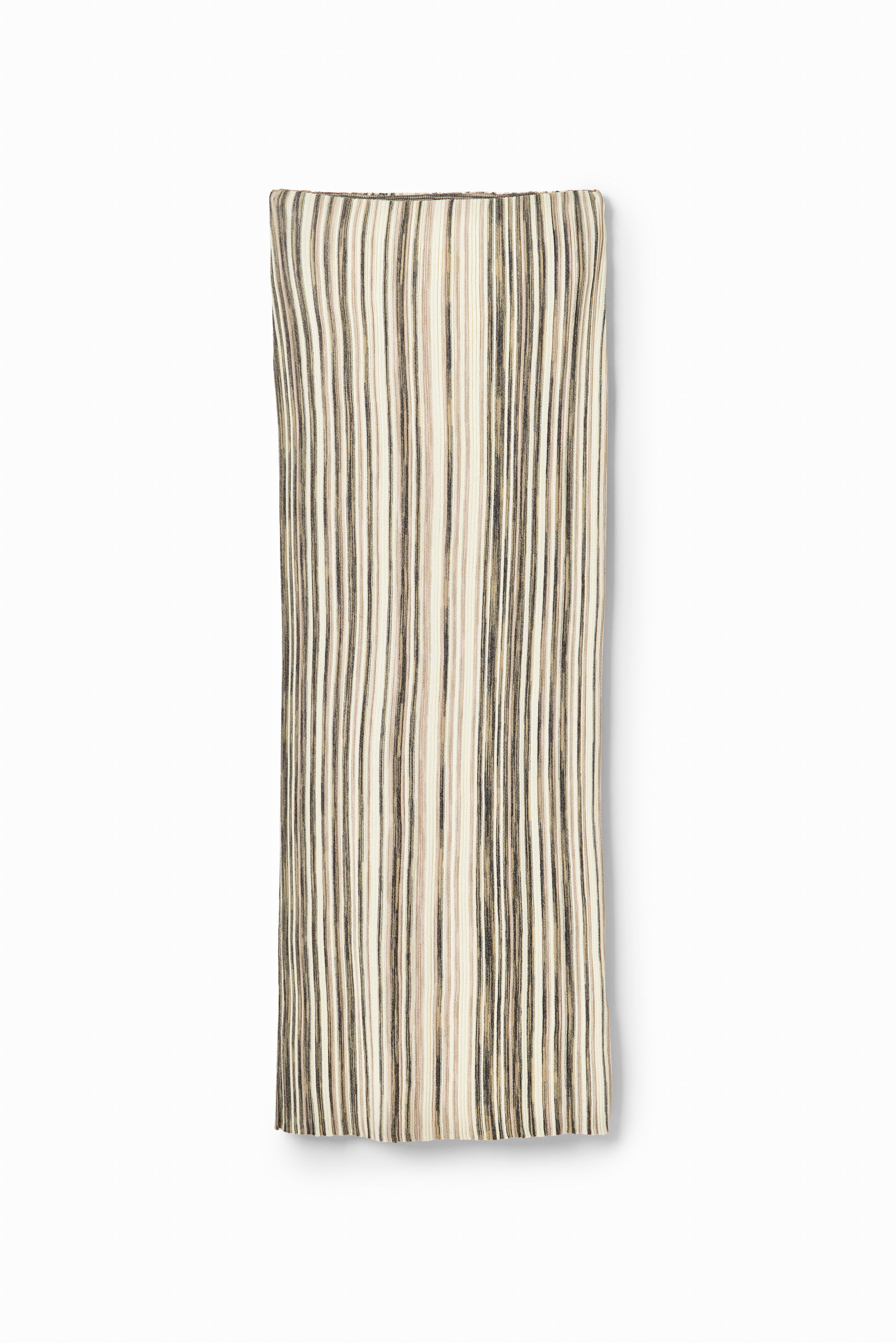 Stripy ribbed midi skirt