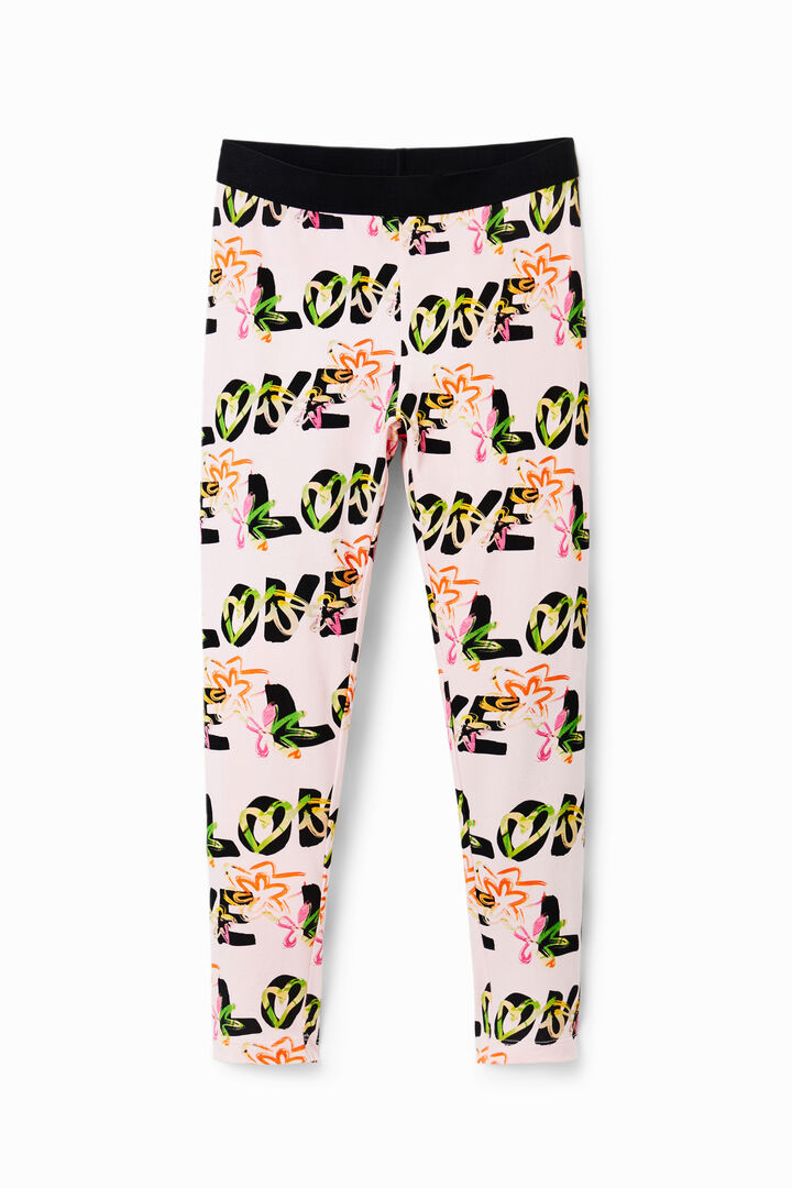 Legging met bloemen en Love