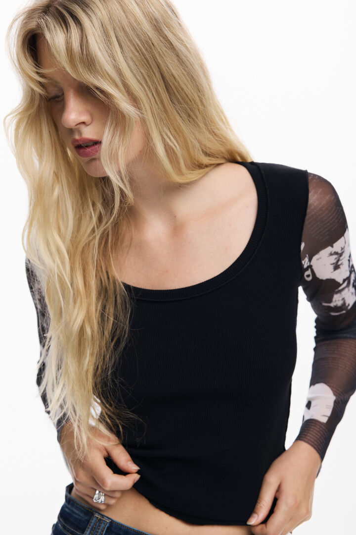 Chiffon sleeve T-shirt | Desigual
