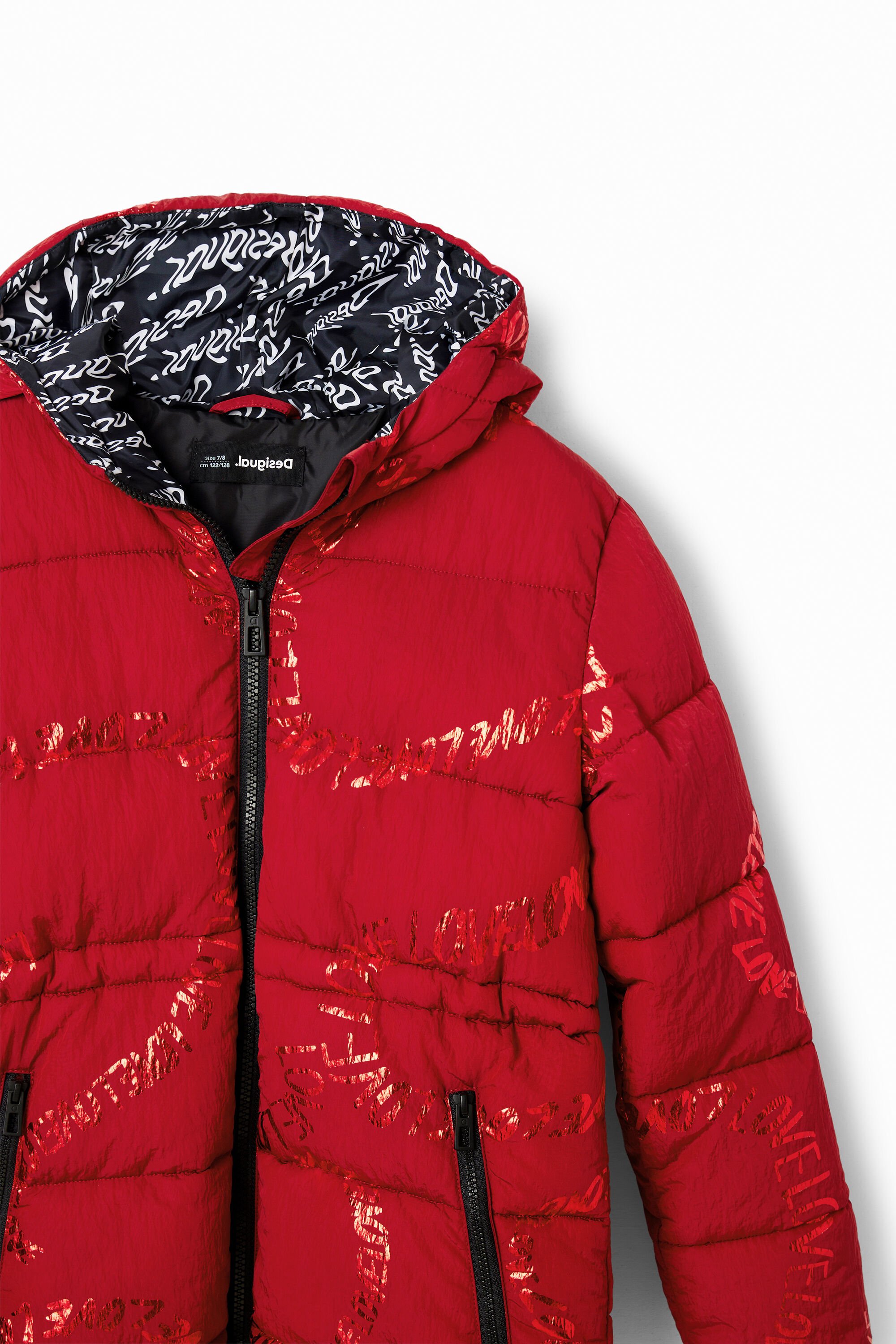 Desigual red puffer coat sale
