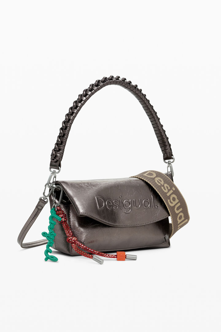 Bolso logo 3D solapa metalizado mediano | Desigual