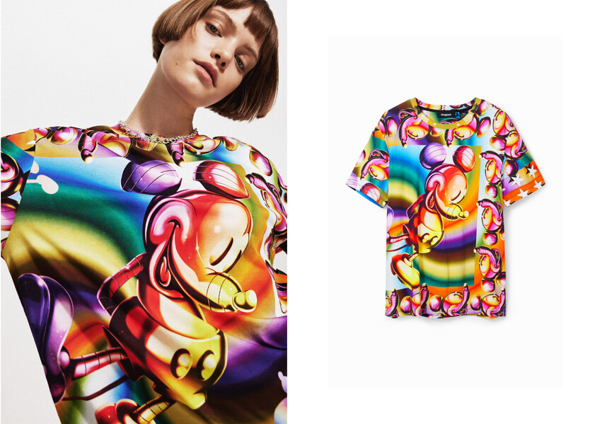 Multicolour oversize Mickey Mouse T-shirt
