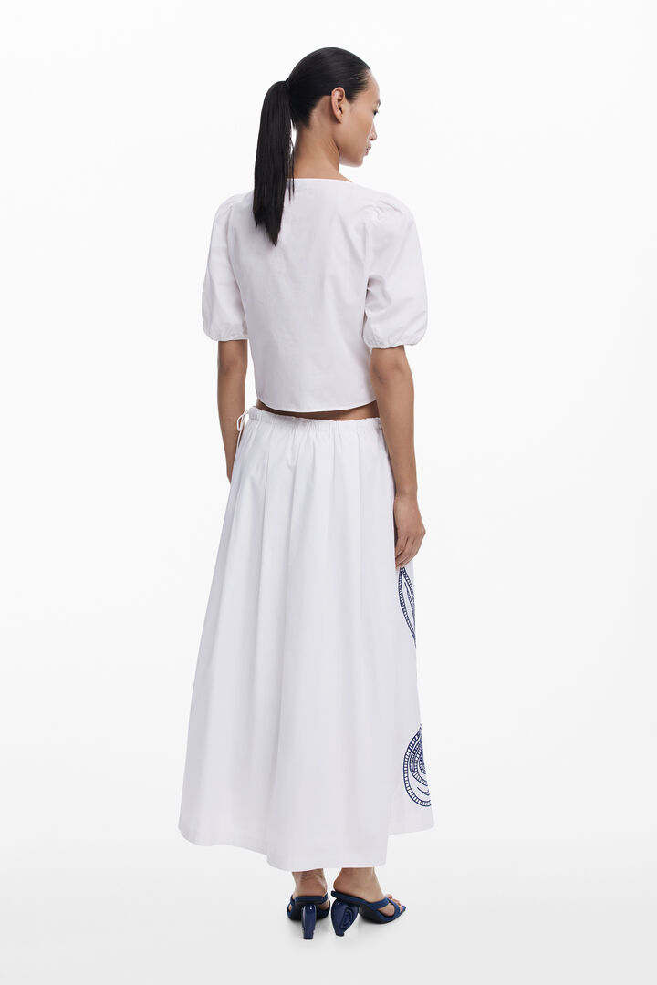 Embroidered puff-sleeve blouse | Desigual