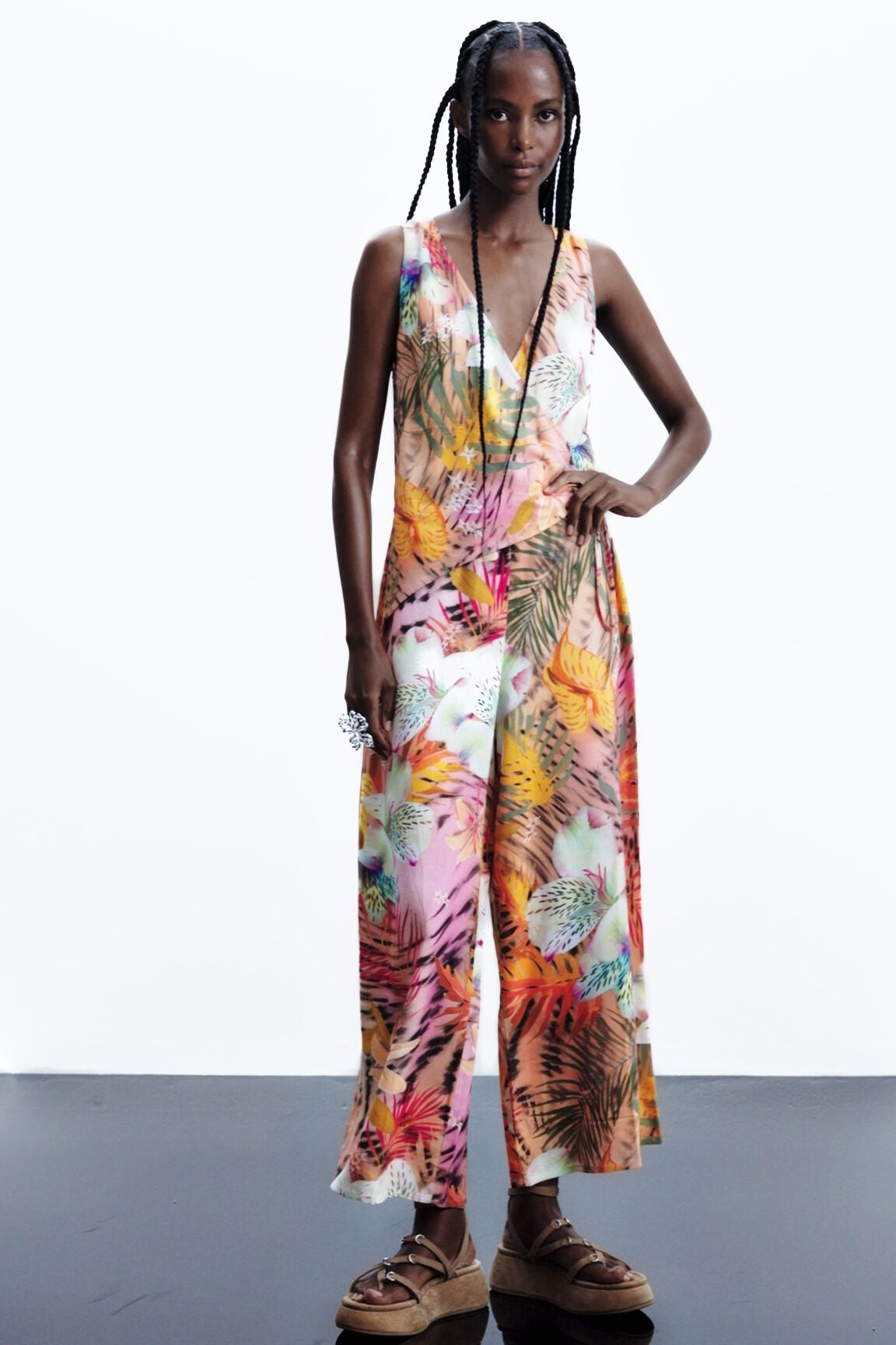Tropical Wrap Jumpsuit yellow Women's I Desigual.com