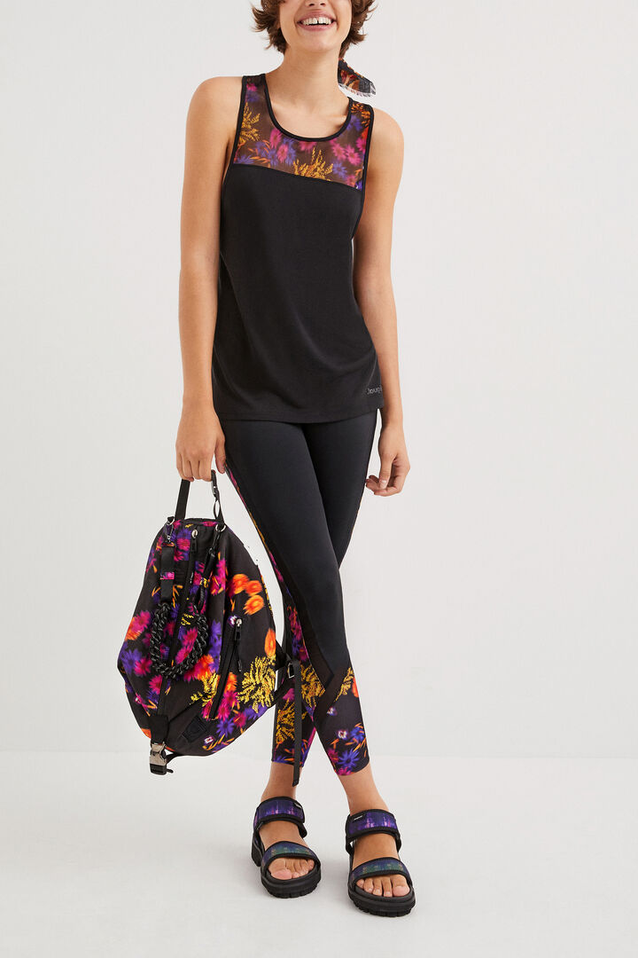 Leggings flores y transparencias | Desigual
