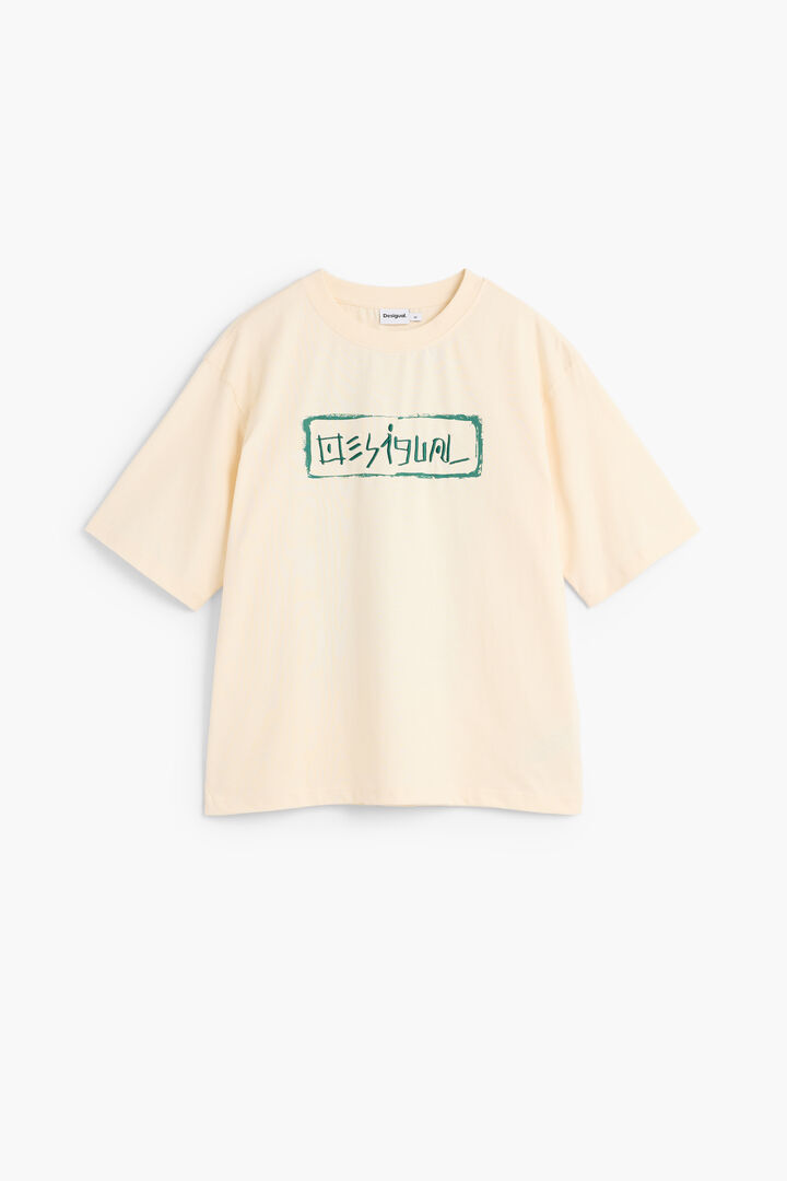 Gebreid T-shirt met bloemen op de achterkant