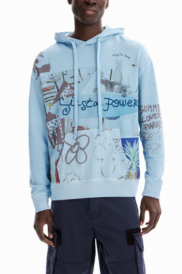 Sweatshirt met capuchon en collage | Desigual