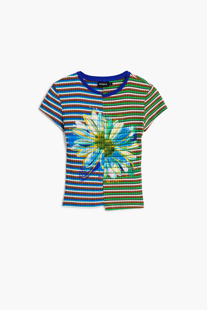 T-shirt à rayures marguerite | Desigual